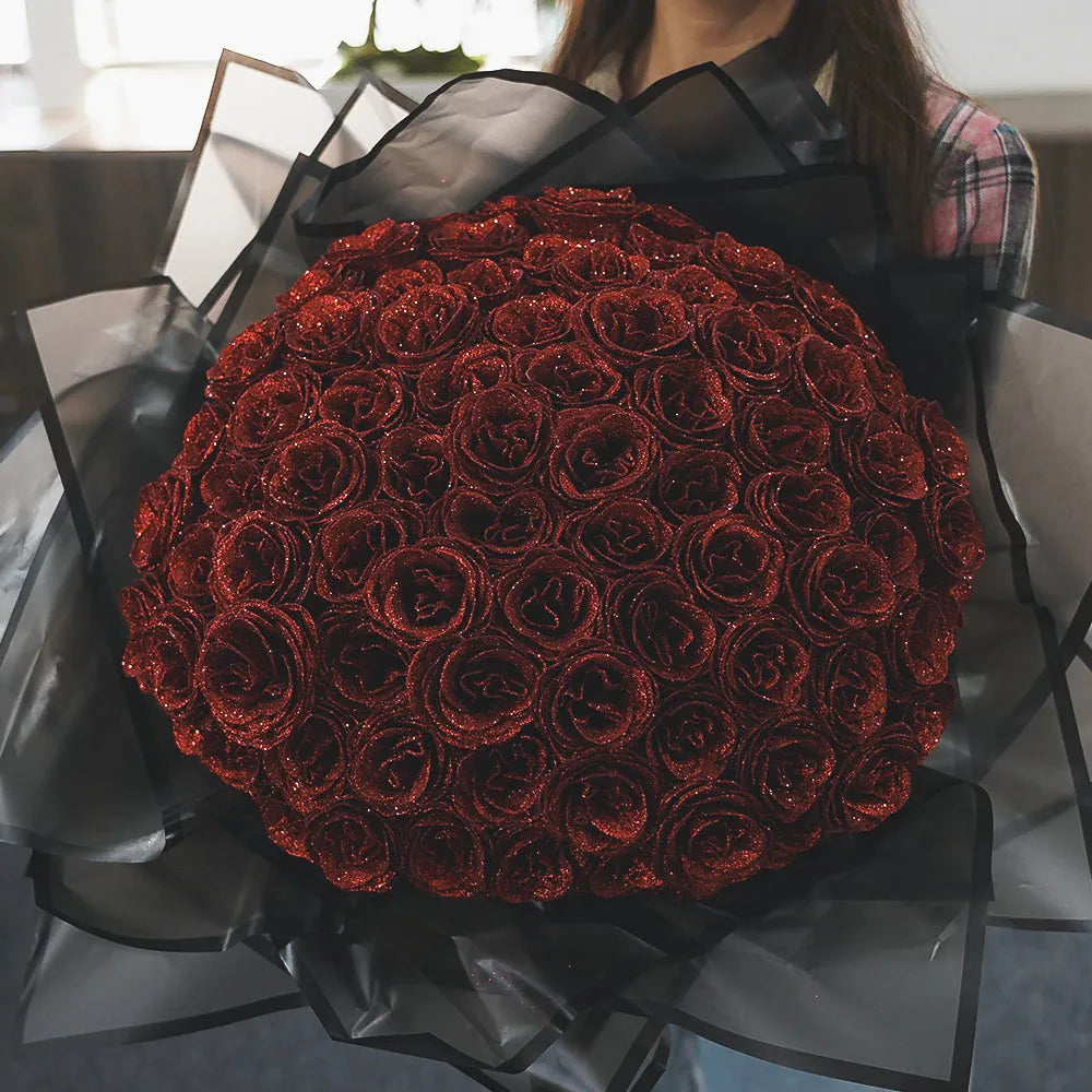 Buquê de Rosas com Glitter + Anel Solitário NewLove ❤️